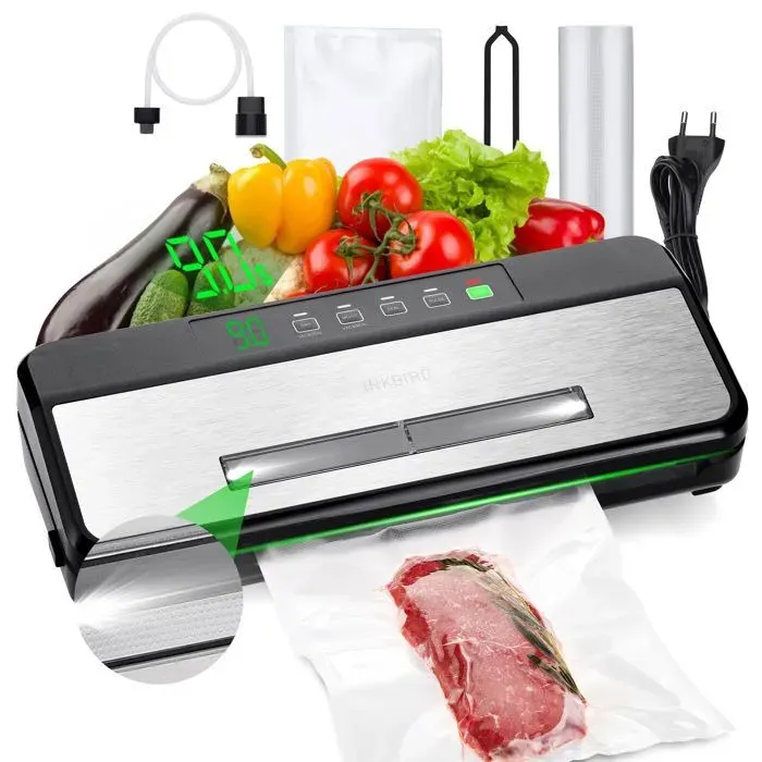 Machine Sous Vide AlimentaireINKBIRD INK-VS036 Modes180WCoupeur IntégréAppareil Sous VideLEDRouleaux de sacs5 Sacs pré
