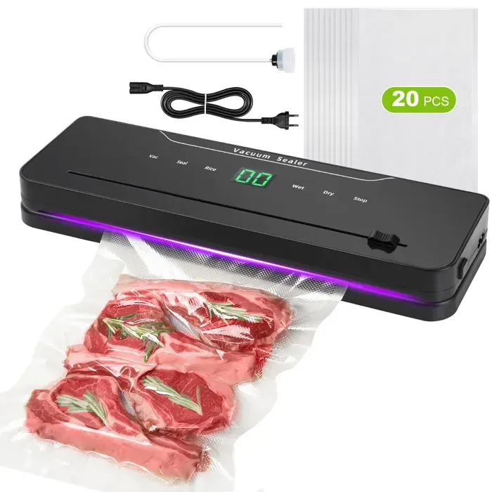 Machine Sous Vide Coupeur Intégré Appareil Mise Sous Vide Alimentaire Rouleaux de Sac tuyau daspirateur