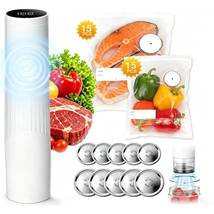 Machine Sous Vide - Machine sous vide Alimentaire Avec 30 Sacs - Coupeur Intégré