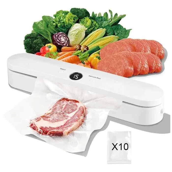 Machine Sous Vide Machine Sous Vide Alimentaire Compris 10pcs Sacs et pour Aliments Viandes Nourriture Sèche Humide et