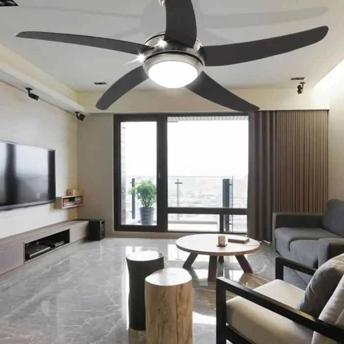Magnifique Economique Maison Jardin Ventilateur de plafond orné avec lampe 128 cm Marron