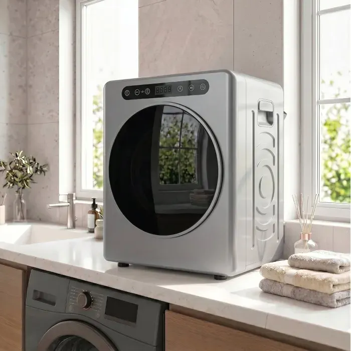 Maisentiel Sèche-linge à évacuation 5 kg 1000 W pose libre chargement frontal tambour inox argent