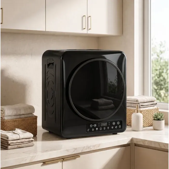 Maisentiel Sèche-linge à évacuation compact 1000 W 5 kg noir tambour inox ECO et extra sec