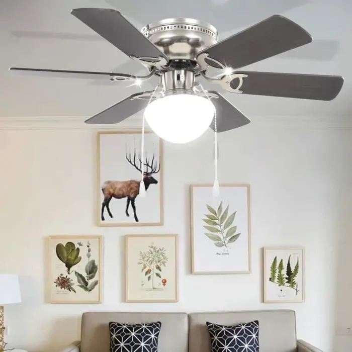 Maison déco[20140] Ventilateur de plafond - Ventilateur Au Plafond Silencieux orné avec lumière 82 cm Marron foncé