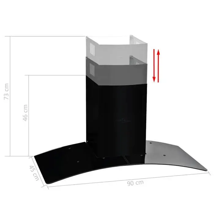 Maison SoldesHotte murale Acier inoxydable 756 m³/h 90cm Noir Moderne757172