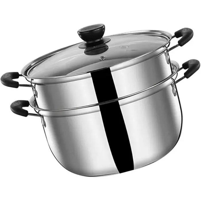 Marmite À Vapeur En Acier Inoxydable .87 Pouces Cuiseur Vapeur Inox Compatible Toutes Sources De Chaleur Pour Cuisine
