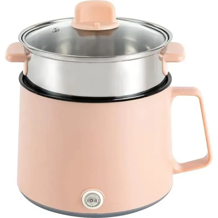 Marmite électrique antiadhésive rose cuiseur vapeur multifonction 17 L cuiseur électrique portable pour sautés soupes ODIPIE