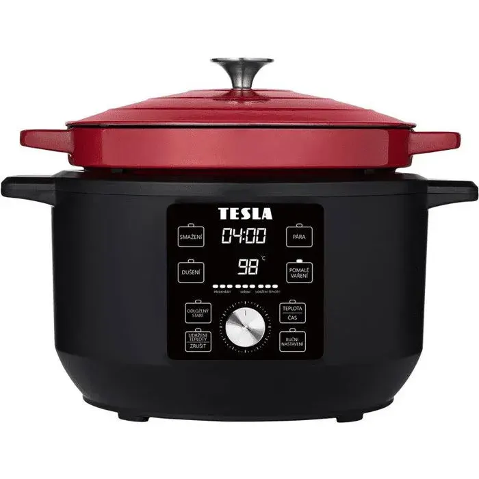 Marmite multifonctionnelle - TESLA - MC600 - 56 L - 1500 W - Noir et Rouge