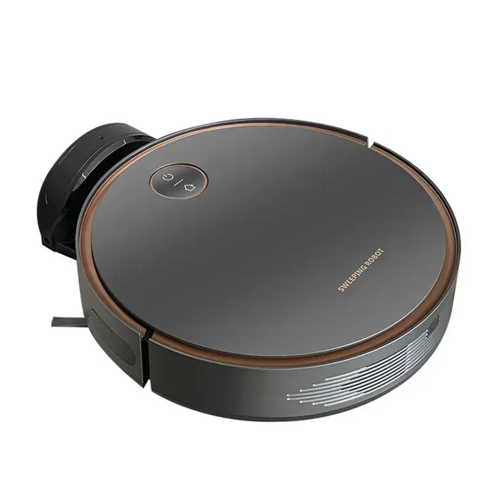 Marron Robot Aspirateur Intelligent Balayage et Lavage Automatique Rechargeable Silencieux pour Maison Sols Durs Poils Animaux