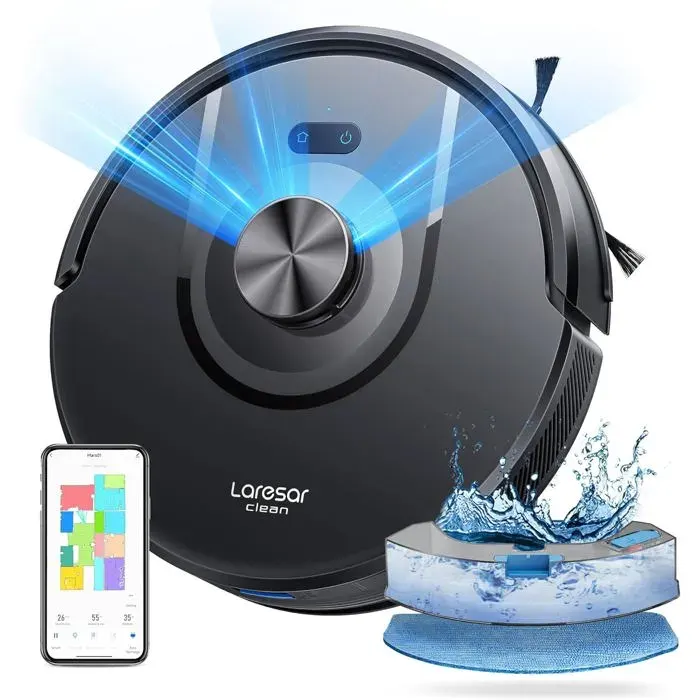 Mars01 Robot Aspirateur Laveur 3 En 1LidarAspirateur Robot 5000Pa DAspiration5 Cartes EditablesConvient Aux Poils DAnimaux