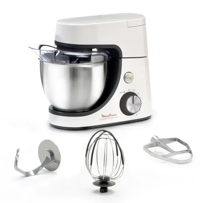 Masterchef MOULINEX QA510110 Robot pâtissier Puissance 1100W 8 vitesses Fonction pulse Bol 46L Kit de pâtisserie métal