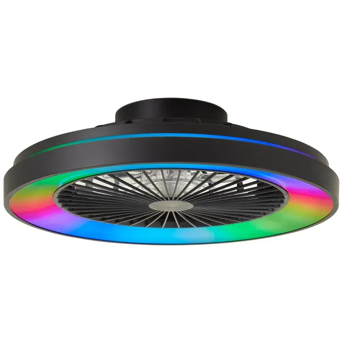 MAZZARO Plafonnier LED avec ventilateur noir LED intégrée