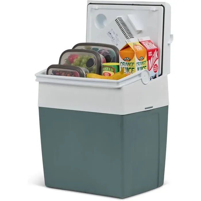 Me27 Glacière Électrique 26 L Gris Mini Réfrigérateur 12/230 V Pour Voiture Camion Bateau Loisirs Et Camping