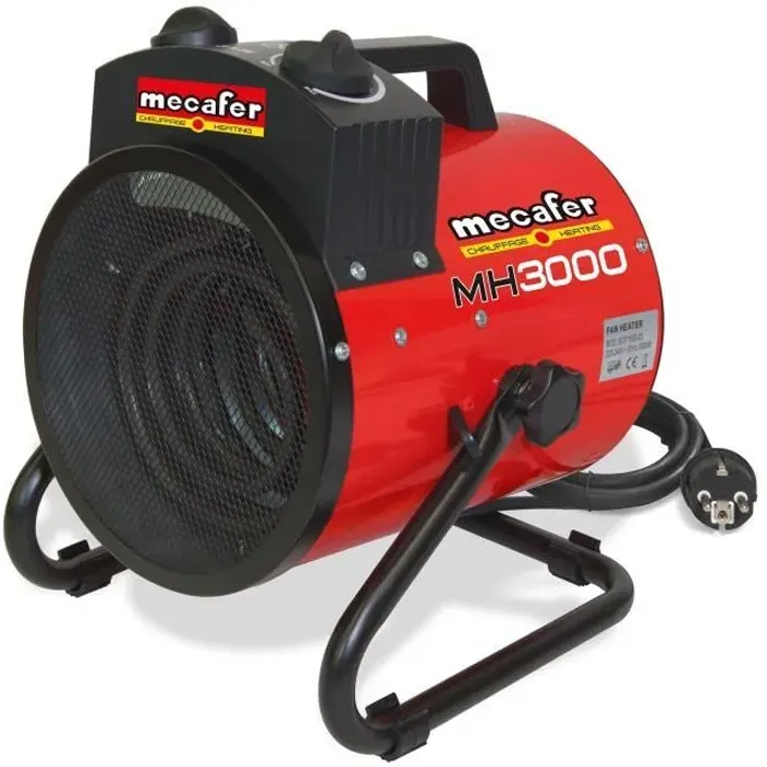 MECAFER Chauffage de chantier soufflant électrique 3000 W MH3000 — coloris Rouge