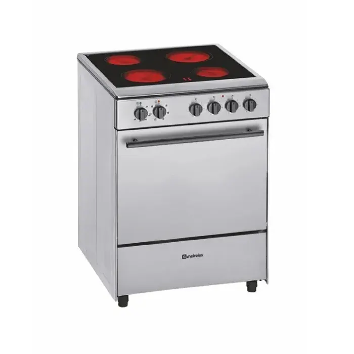 Meireles E604X.1 Cuisinière électrique en acier inoxydable 55L avec 4 zones de cuisson
