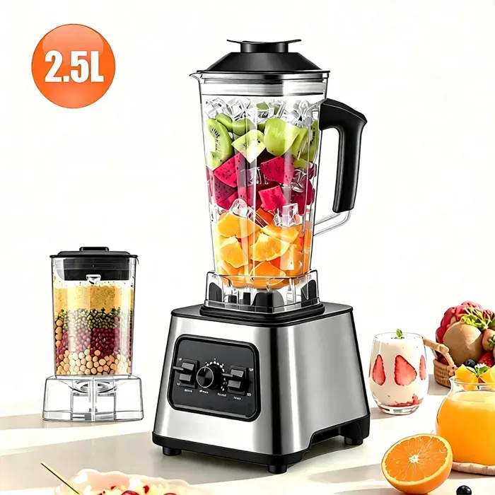 Mélangeur 2.5l deux en un robot culinaire presse - agrumes broyeur de glace adapté pour faire des smoothies jus noix hachées