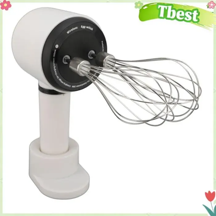 Mélangeur à main électrique mélangeur à main sans fil rechargeable par USB avec fouets en acier inoxydable pour la cuisson et la