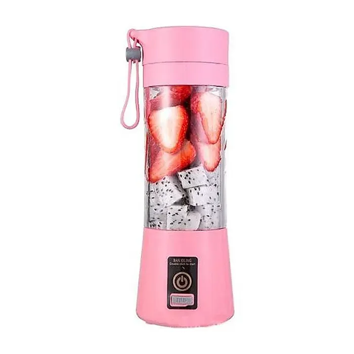 Mélangeur Trachéal Mélangeur De Fruits électrique Smoothie Maker Mélangeur USB Juice Blender Rechargeable 400ML Rose.