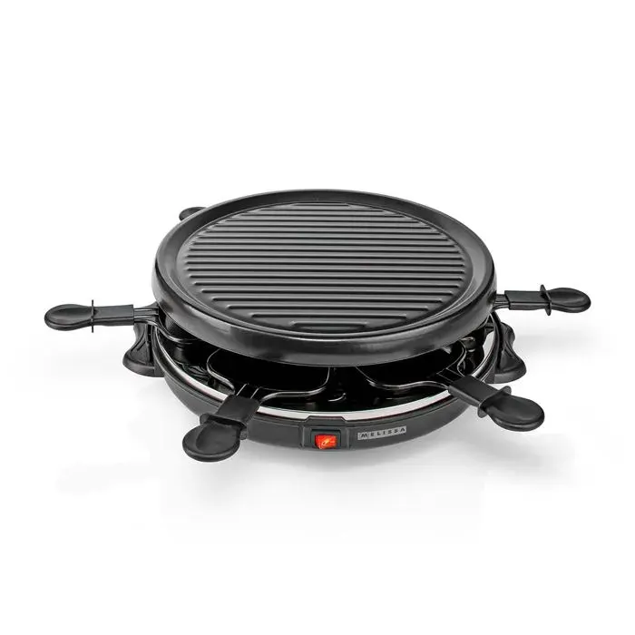 Melissa 16300032 - Appareil à raclette et gourmet - 6 Personnes - 800 W - Ø 29 cm - Revêtement antiadhésif