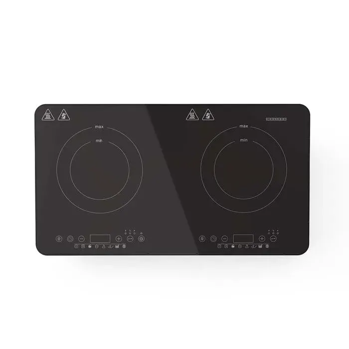 Melissa 16350030 - Plaque à induction autonome avec 2 zones de cuisson minuterie et fonction « boost » - 3 500 W - Noir