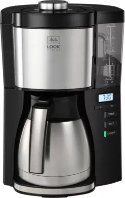 Melitta - Cafetière Filtre Look V Therm Timer Noir Acier Brossé