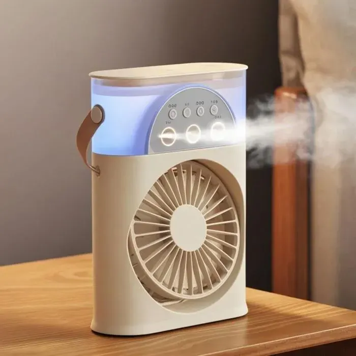 MHY® Petit ventilateur pulvérisateur portable multifonctionnel à 3 trous type à branchement direct réglage de la vitesse du vent à