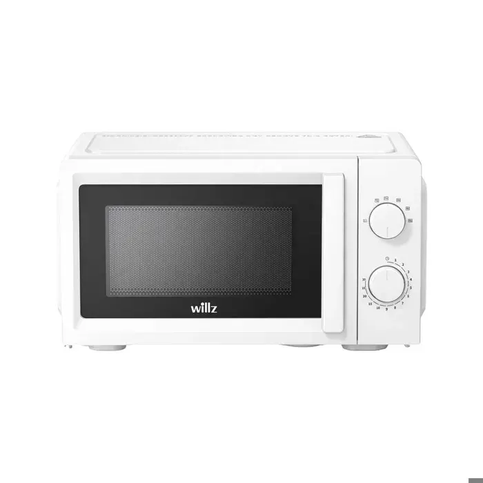 Micro-ondes 20L 700W Blanc Four à Micro-ondes Mécanique Double Bouton Tournant 230V/50Hz Plateau Rotatif Simple Fonction