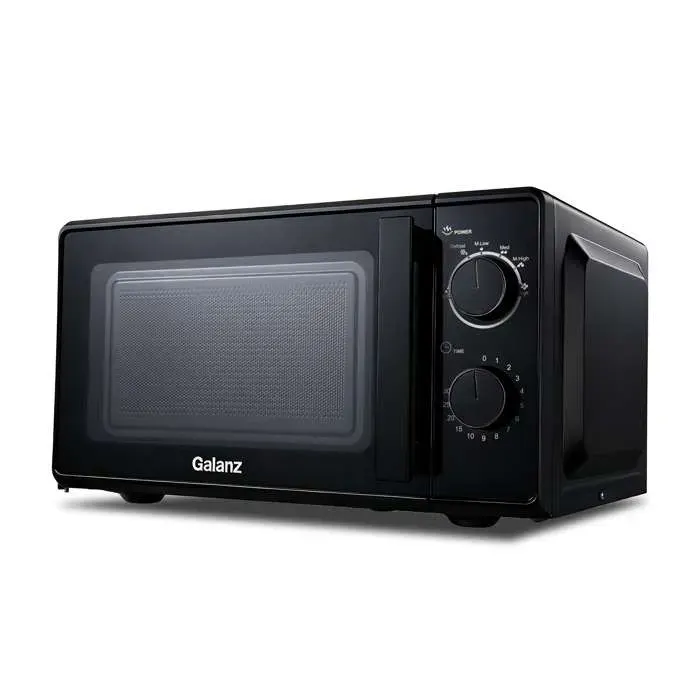 Micro-ondes 20L 700W Noir – Compact 446cm – 6 Puissances – Décongélation 2en1 – Facile à nettoyerNoir