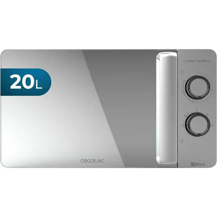 Micro-ondes argenté - Cecotec - ProClean 3060 Mirror - 20 L - Ready2Clean - 700 W - 6 niveaux de puissance
