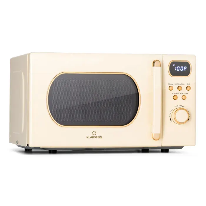Micro-ondes avec grill - Klarstein Julieta 20L - 700 - 800 W - 8 programmes - Crème