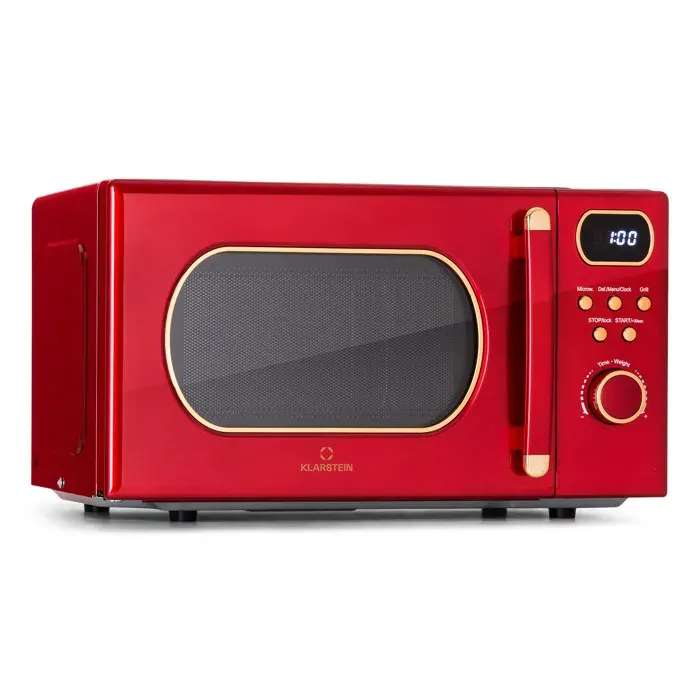 Micro-ondes avec grill - Klarstein Julieta 20L - 700 - 800 W - 8 programmes - Rouge