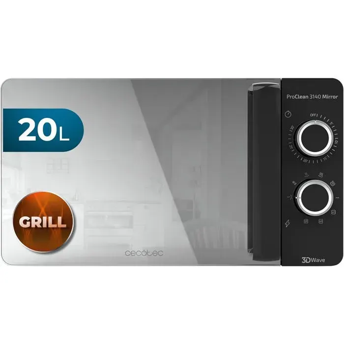 Micro-ondes - CECOTEC - ProClean 3140 Mirror - 20 L - 700 W - Gril 800 W