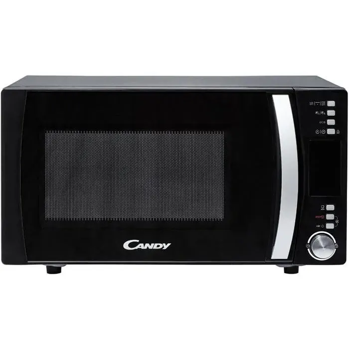 Micro-ondes combiné noir en acier inoxydable - Candy - 25 L - 900 W - Boutons - Fonction gril - Plaque tournante