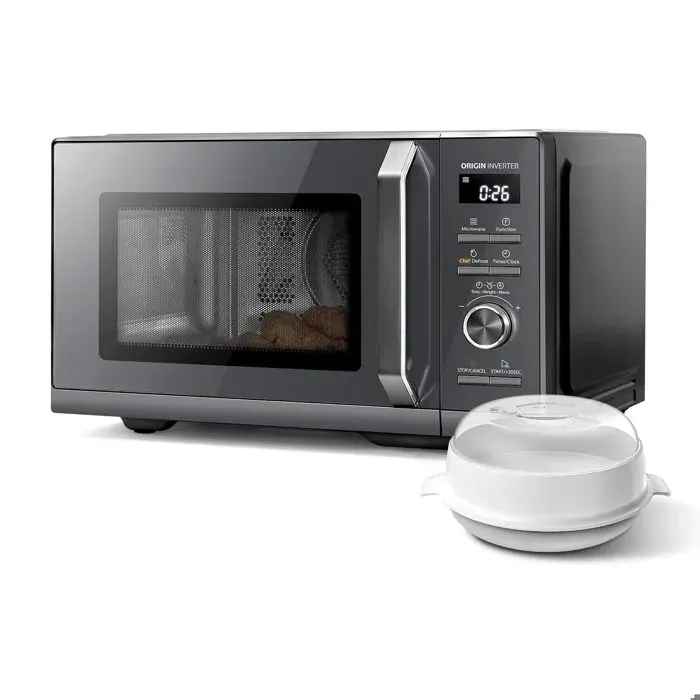 Micro-ondes combiné pose libre TOSHIBA MW3-AC26SFI(MG)-900W+Grill 1000 W+Convection 2100W - Friteuse - 26L - Gris morandi