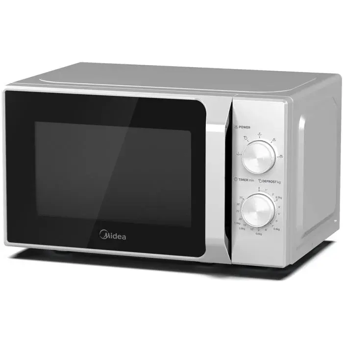 Micro-ondes compact gris - Midea - 20 l - Commande mécanique - Revêtement intérieur en émail