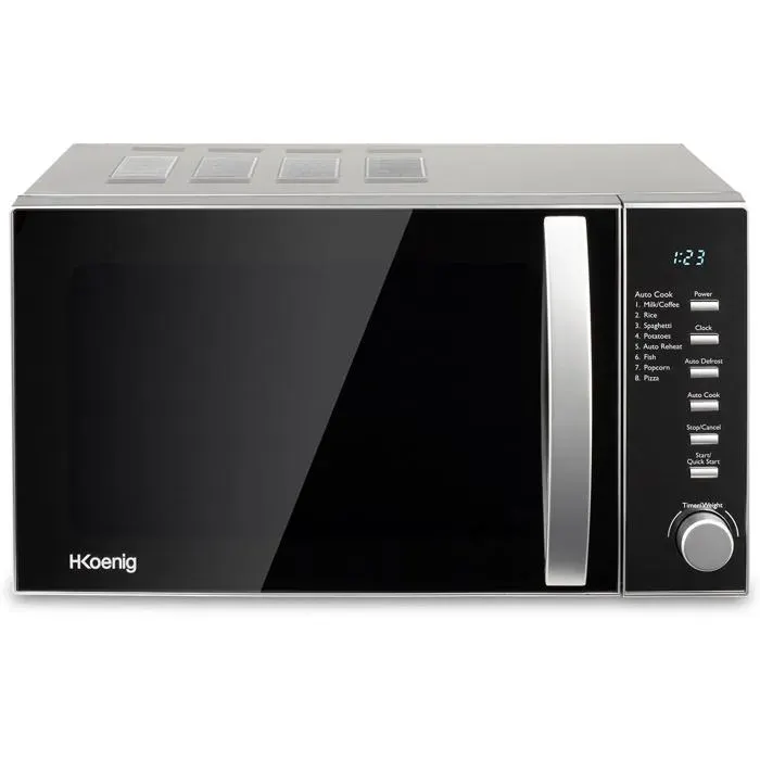 Micro-ondes compact noir - H.Koenig - 700 W - 20 l - 6 niveaux de puissance - Décongélation express