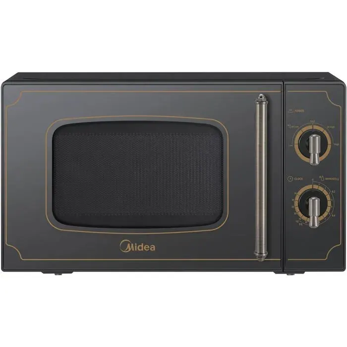 Micro-ondes compact noir - Midea - 20 l - Commande mécanique - Revêtement intérieur en émail — coloris Noire