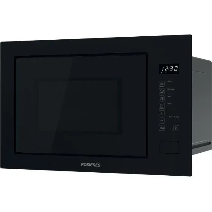 Micro-ondes Gril encastrable - ROSIERES - RO38FL7N25LWB - Noir - 25L - 595 x 368 x 385 cm