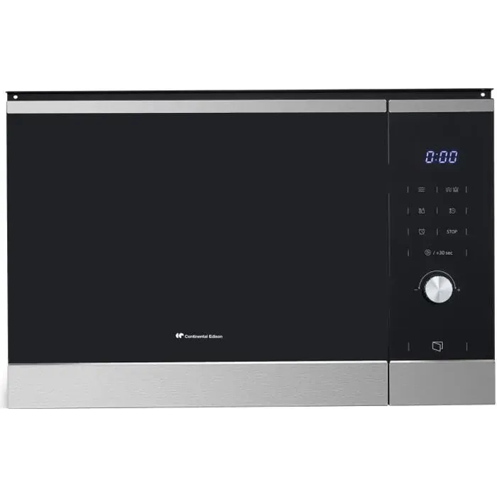 Micro ondes grill encastrable CONTINENTAL EDISON CEMO25GINE Noir Inox L595 x H388 x P401 cm 25L
