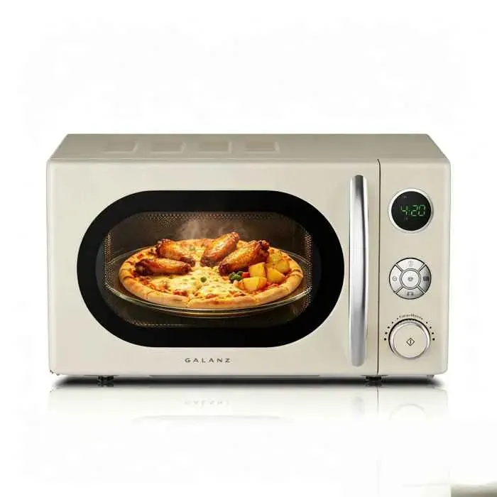 Micro-ondes intelligent beige Galanz 20L à 6 paliers de puissance format compact peu encombrant cavité facile à nettoyer