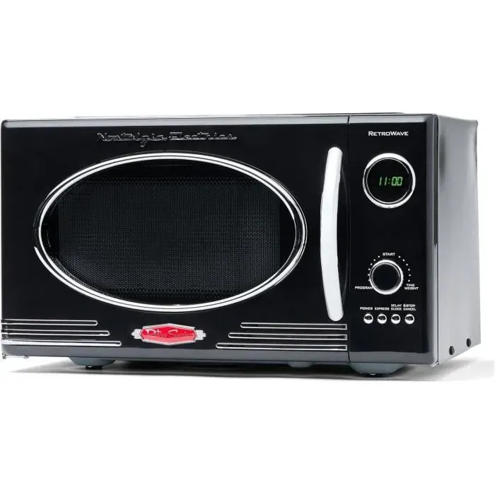 Micro-ondes - Nostalgia - Retro - 800 Watts - 25 Litres - 12 Réglages de Cuisson