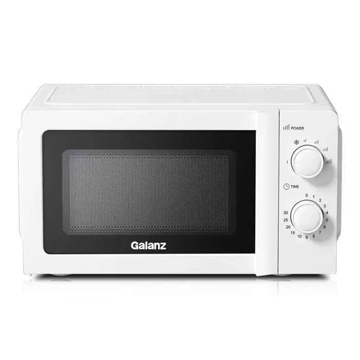 Micro-ondes Rétro Compact 20L 700W Galanz - 6 Niveaux de Puissance & Design Gain de Placeblanc