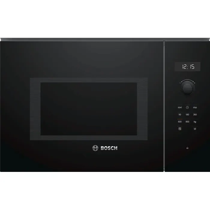 Micro-ondes simple encastrable 900W - BOSCH - BFL554MB0 - SER6 - Noir - Volume 25L - H 382 x L 594 x P 388 cm