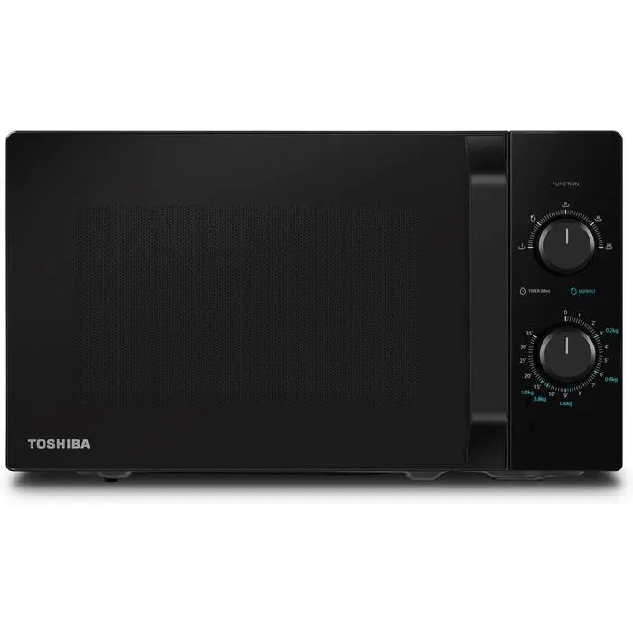 Micro-ondes solo noir - Toshiba - 20 L - 800 W - 5 niveaux de puissance - Décongélation automatique — coloris Noire