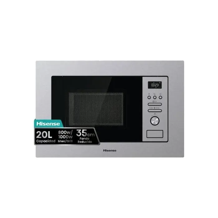 Microondas Hisense BIM320G41X 20 Litros 1000W Grill Integrable 15 Programas Auto-Limpieza
