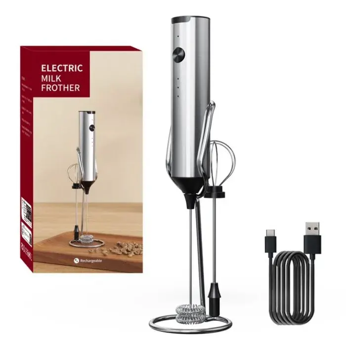 MIJIA Mousseur à Lait Portable mini fouet electrique avec Support Inoxydable - Noir - KJBQ-15-BS