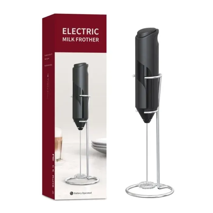 MIJIA Mousseur à Lait Portable mini fouet electrique avec Support Inoxydable - Noir - KJBQ-4-BS