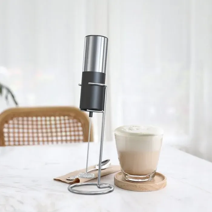 MIJIA Mousseur à Lait Portable mini fouet electrique avec Support Inoxydable - Noir - KJBQ-5-BS