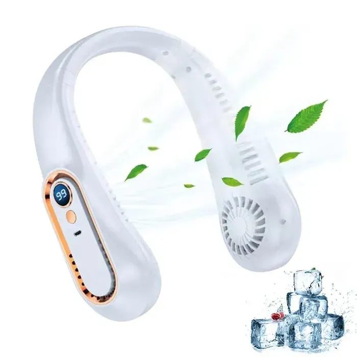 MIJIA Ventilateur de Cou Portable sans Fil - Puissance 1200mAh - Pour Domicile Bureau Voyage Sport Plein Air，Blanc