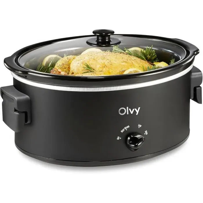 Mijoteuse 6 L En Céramique Avec 3 Niveaux De Cuisson Et Poignées Pliables[PE262]